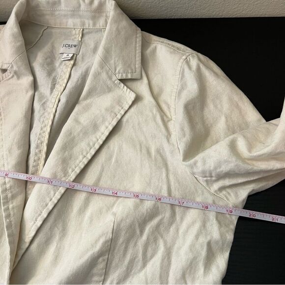 J. Crew Women’s Relaxed Linen-Cotton Blazer in Natural Cream 6 - Picture 12 of 13